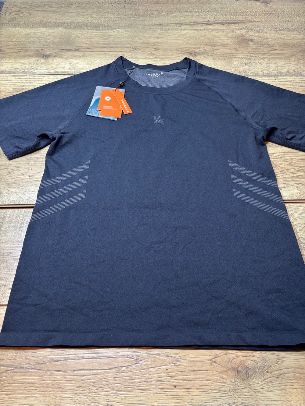 Men’s YoungLA 425 Iron Compression S/S  Performance Crewneck Tee - Black 3XL NWT